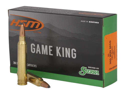 HSM 300WINMAG41N Game King 300 Win Mag 180 gr Sierra GameKing Spitzer Boat Tail 20 Per Box/ 20 Case TSW|20943
