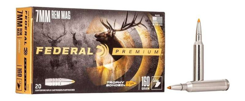 Federal PR7TT1 Premium 7mmRemMag 160gr Trophy Bonded Tip 20 Per Box/10 Case TSW|53781