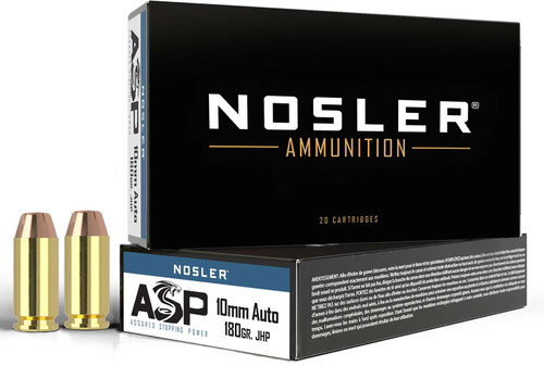 Nosler 51412 Assured Stopping Power Handgun 10mmAuto 180gr Jacketed Hollow Point 50 Per Box/10 Case TSW|110682
