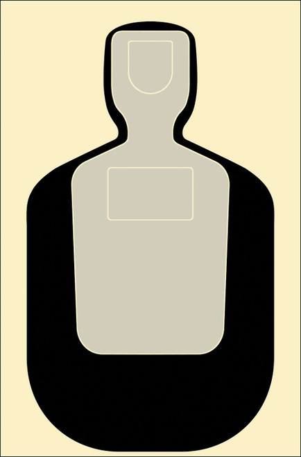 Action Target TQ19100 Qualification Standard Silhouette Paper Hanging 24" x 45" Black/Gray/White 100 Per Box TSW|116019