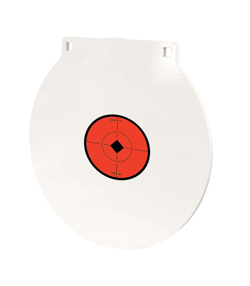 Birchwood Casey RND12 Round Steel Target Plate 12" Centerfire Rifle/Handgun Target Black/Red/White NM500 Steel Hanging TSW|155773