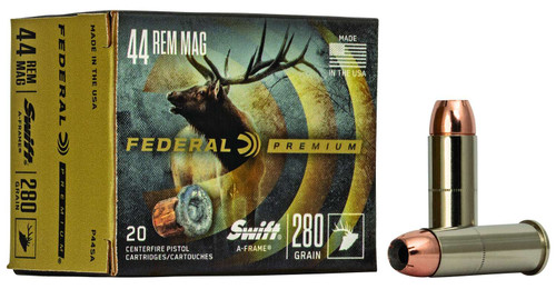 Federal P44SA Premium 44RemMag 280gr Swift A Frame 20 Per Box/10 Case TSW|63677