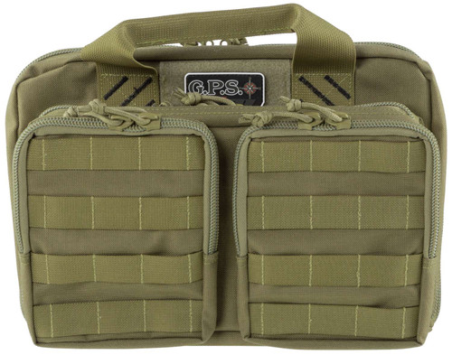GPS Bags T1312PCT Tactical Quad +2 Tan 1000D Polyester with YKK Lockable Zippers, 8 Mag Pockets, 2 Ammo Front Pockets, Visual ID Storage System & Holds Up To 6 Handguns TSW|113150