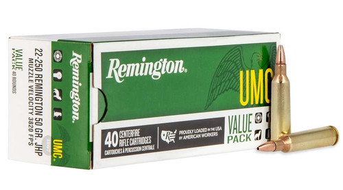 Remington Ammunition 23769 UMC Value Pack 22-250Rem 45gr Jacketed Hollow Point 40 Per Box/10 Case TSW|56277