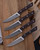 Microtech 4.5" Steak Knife Set (4) Stonewash Standard Black Cherry G-10 3600-10SETBC