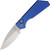 Pro-Tech PT+ Auto Strider Drop Point Stonewash Magnacut Blade Blue Handle PT201-BLUE PT201-BLUE.