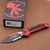 Microtech L.U.D.T. Gen III Drop Point Partial Serrate Black Blade Red Handle 1135-2RD 1135-2RD.