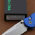 ProTech TR-3 Integrity Thumbstud Manual Blue handle Stonewash blade INT101-Blue INT101-Blue