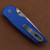 ProTech TR-3 Integrity Thumbstud Manual Blue handle Stonewash blade INT101-Blue INT101-Blue