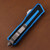 Microtech Scarab II Gen III Double Edge Full Serrate Stonewash Blue Handle 1280-12BL