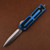 Microtech Scarab II Gen III Double Edge Full Serrate Stonewash Blue Handle 1280-12BL.