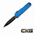 Microtech Cypher II Double Edge Black Blade Blue Handle 1242-1BL.