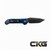 Microtech L.U.D.T. Gen III Single Edge Blue Stonewash Standard 1135-10BL Cajun Knife And Gear