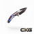 Heretic Knives Medusa Manual TE Serrated Blurple H009-6B-TIBLURP Cajun Knife And Gear