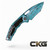 Heretic Knives Medusa Auto Recurve Cel Shade Turquoise H012-CS-TQ Cajun Knife And Gear