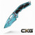 Heretic Knives Medusa Auto Recurve Cel Shade Turquoise H012-CS-TQ.