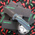 ProTech Knives SBR Auto with thicker aluminum bottom, G-Carta "Starry Night" custom micarta top, DLC black S35vn blade, abalone push button, all black hardware, black deep carry pocket clip. LG423-Starry Night