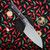 Microtech Knives 4.2" Santoku Knife Stonewash Standard Titanium Bolster Black G-10 3300B-10BK