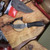 SPYDERCO MORAN UPSWEPT GREY DAMASTEEL W/ LEATHER SHEATH PLAINEDGE