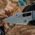 Microtech STITCH RAM-LOK Partial Serrated Marfione Select Ice Blue FRAG titanium Double Vapor Blast stainless
