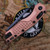 Microtech MSI RAM-LOK Marfione Select Blued Baker Forge Coppermai Damascus Stonewash Frag Pattern Copper with Blue Titanium Accent, DLC Double Vapor Blast Stainless 210-16FRMS2