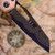 Microtech MSI RAM LOK Marfione Select Blued Baker Forge Coppermai Damascus Stonewash Frag Pattern Copper with Purple Titanium Accent, DLC Double Vapor Blast Stainless 210-16FRMS3