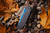 ProTech Mordax - NEXUS textured black handle, Sapphire Blue PVD Magnacut blade, abalone button, black hardware, DLC deep carry clip, plain edge. MX106-SB NEXUS