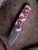 ProTech RUNT 5 - "Crimson Tiger Camo" custom anodized handle, DLC Black Magnacut Reverse Tanto Blade, black lip pearl button, black hardware, black clip. R5403-CTC