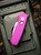 ProTech RUNT 5 Smooth purple handle, machine satin MAGNACUT wharncliffe blade, pearl button, satin hardware, polished clip. R5300-LTD Purple