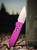 ProTech RUNT 5 Smooth purple handle, machine satin MAGNACUT wharncliffe blade, pearl button, satin hardware, polished clip. R5300-LTD Purple