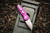 ProTech RUNT 5 Smooth purple handle, machine satin MAGNACUT wharncliffe blade, pearl button, satin hardware, polished clip. R5300-LTD Purple