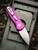 ProTech RUNT 5 Smooth purple handle, machine satin MAGNACUT wharncliffe blade, pearl button, satin hardware, polished clip. R5300-LTD Purple