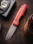ProTech Vero Synapse Design - Black thick back Al handle with red linen micarta lid, acid washed Magnacut blade, blasted hardware, machined titanium clip. VERO1211-AW Red Linen