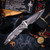 Microtech Socom Elite Ram-Lok Marfione Select Cracked Ice Finish Double Vapor Blast Titanium W/ Textured Inlay & Blue Ti Accent Double Vapor Blast Stainless Prototype 160RL-CPCIINLBLTIPR-MCK