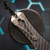 Heretic Knives HYDRA V4 TANTO DLC Full Carbon Fiber Chassis Hand Flamed Titanium Button Cover Charge Plate and Pocket Clip H406-6A-CF/FTI
