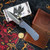 MCNEES KNIVES 3.75 DIXON FRAG BLU-A SATIN BLUE HARDWARE SATIN STONEWASH BLADE SIMS1T2356