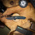 ProTech Knives SBR Auto, Starry Night Custom Micarta Top, DLC Black S35VN Blade, Abalone Push Button LG423-Starry Night