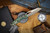 Microtech MSI RAM-LOK Partial Serrated Marfione Select Bronzed Antique Green Slab Side Titanium Bronzed Double Vapor Blast Stainless 210-14MS1