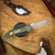 MICROTECH LUDT TANTO EDGE MARFIONE SELECT BRONZED STONWASH FINISH ANTIQUE GREEN ANODIZED FRAG PATTERN TITANIUM W/ BRONZE TITANIUM ACCENT BRONZED DOUBLE VAPOR BLAST STAINLESS 1136-13FRMS1