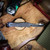 Heretic Knives Hydra V4 Tanto DLC Full Carbon Fiber Chassis Hand Flamed Titanium Button Cover, Charge Plate And Pocket Clip. H406-6A-CF-BLUTI