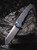 PROTECH  MALIBU FLIPPER - BLACK 7075 DRAGON SCALE AL HANDLES, SAPPHIRE BLUE HARDWARE, SANDY GREY DLC MAGNACUT REVERSE TANTO BLADE, BLACK CLIP.