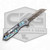 HERETIC KNIVES CUSTOM JINN MANUAL BRONZE VINES AND ROSES DAMASCUS WITH TITANIUM CHASSIS AND ABALONE INLAYS BRONZE HARDWARE BSTX26010