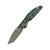 QSP Turtle Punk 14C28N, champagne ceramic coated, Handle: Black/Green G10 QS158-C2