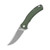 QSP WALRUS D2, STONEWASH, HANDLE: GREEN MICARTA