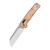 QSP Penguin Glyde 14C28N, 2 tone finish stonewash - satin, Handle: G10 with copper foil QS130GL-F1