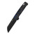 QSP Penguin V2 D2, black stonewash, Handle: Blue shredded CF overlay G10 QS130V2-E2