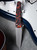 Protech Knives Malibu "Del Fuego" custom anodized handle MAGNACUT Reverse Tanto blade, stonewash finish, black lip pearl button, satin hardware. Plain Edge. 5401-DF