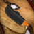 HERETIC KNIVES KOBOLD BOWIE DG GREEN STANDARD ORANGE G10 HANDLE SCALES. H065-18A-OG-G10