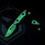 HERETIC KNIVES KOBOLD BOWIE CEL SHADE TOXIC GREEN WITH MATCHING BEAD H065-CS-TX