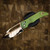 HERETIC KNIVES KOSCHEI BRONZED CRACKED ICE ANTIQUE GREEN TITANIUM SCALES BRONZE HARDWARE BSATL26-002